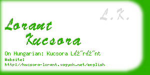 lorant kucsora business card
